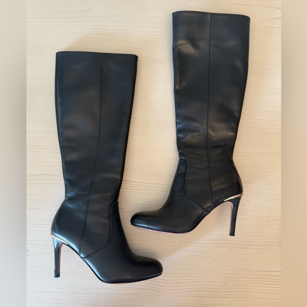 Coach Black Leather Heeled Boots